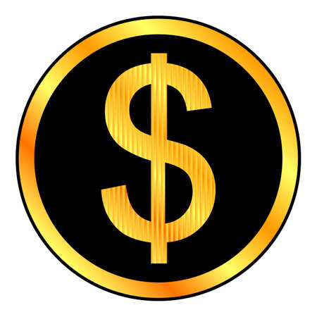 Us dollar icon on white background. vector illustration.のイラスト素材