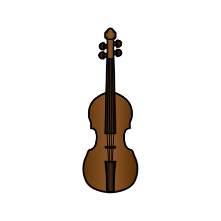 Violin icon on white background. Vector illustration.のイラスト素材