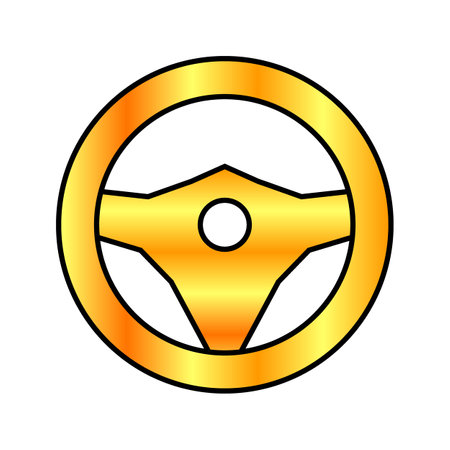 Steering wheel icon on white background. Vector illustration.のイラスト素材