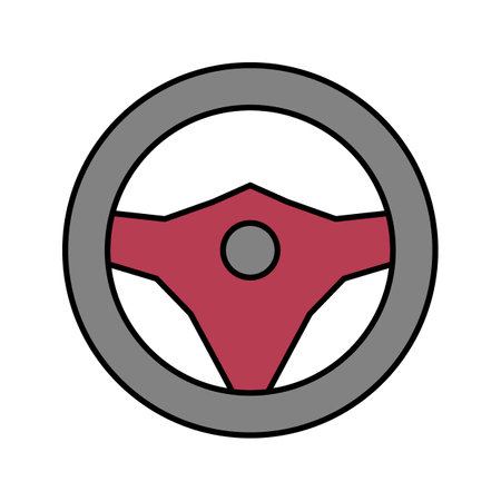 Steering wheel icon on white background. Vector illustration.のイラスト素材
