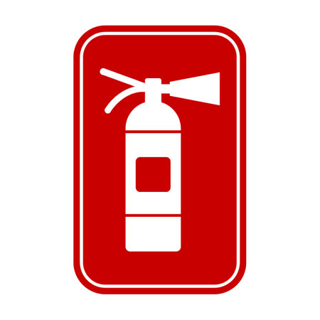 Fire extinguisher sign on white background. Vector illustration.のイラスト素材
