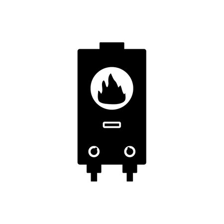 Gas boiler icon on white background. Vector illustration.のイラスト素材