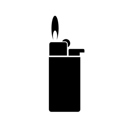 Gas lighter icon on white background. Vector illustration.のイラスト素材