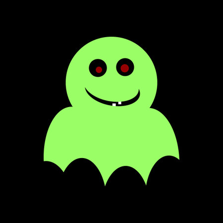 Ghost icon on black background. Vector illustration.のイラスト素材