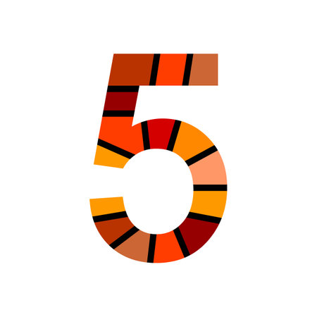 Number five icon on white background. Vector illustration.のイラスト素材