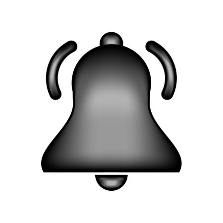 Notification bell icon on white background. Vector illustration.のイラスト素材
