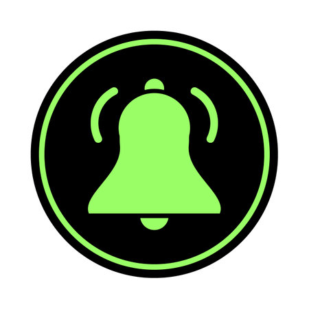 Notification bell icon on white background. Vector illustration.のイラスト素材