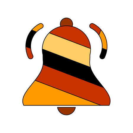 Notification bell icon on white background. Vector illustration.のイラスト素材