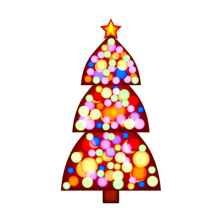 Christmas tree on white background. Vector illustration.のイラスト素材