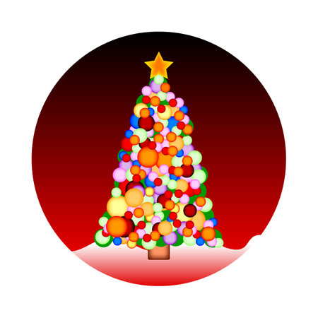 Christmas tree icon on white background. Vector illustration.のイラスト素材