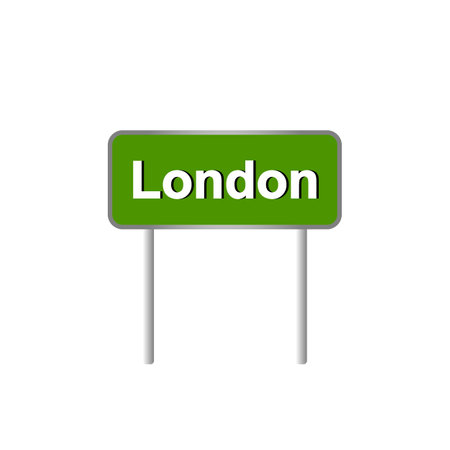 Road sign London on white background. Vector illustration.のイラスト素材