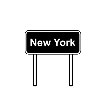 Road sign New York on white background. Vector illustration.のイラスト素材