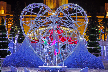 Moscow winter heartの写真素材