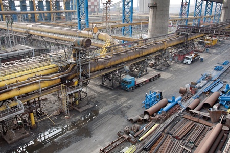 Landscape of steel plantの写真素材