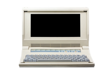 Old PC computer isolated on whiteの写真素材
