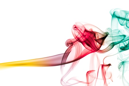 Isolated abstract smoke on white backgroundの写真素材