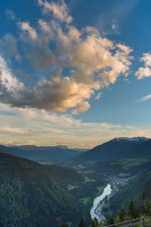 Wonderful sunset view of the Dolomites - Trentino Alto Adige (Italy)の写真素材