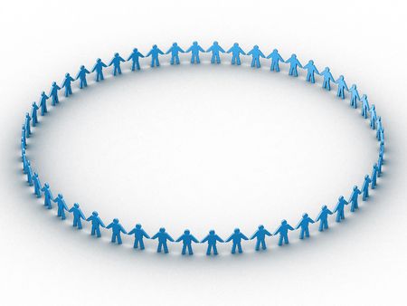 3d people in a circle.の写真素材