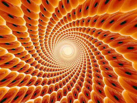 Orange 3d tunnel.の写真素材