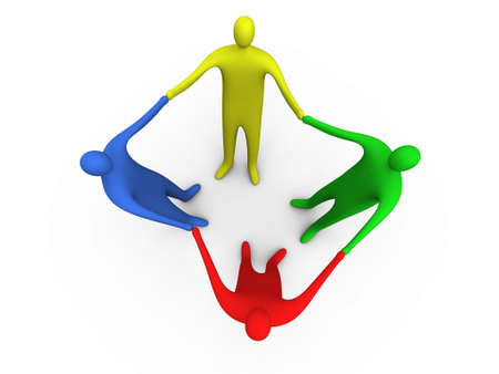 3d people holding hands #2