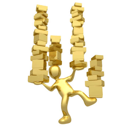 Holding Lots Of Boxesの写真素材