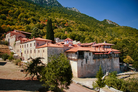 The historical Monastery of Saint Vissarion in Pyli, Thessaly, Greeceの写真素材