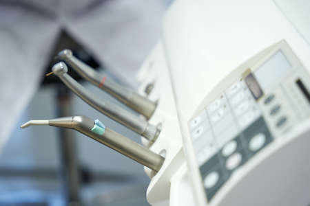 Dental drill being an essential piece of equipment at clinicの写真素材