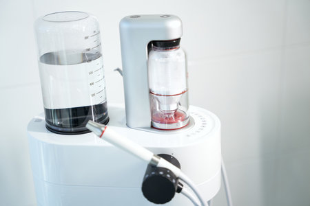 Piece of equipment for teeth treatment at dental clinicの写真素材