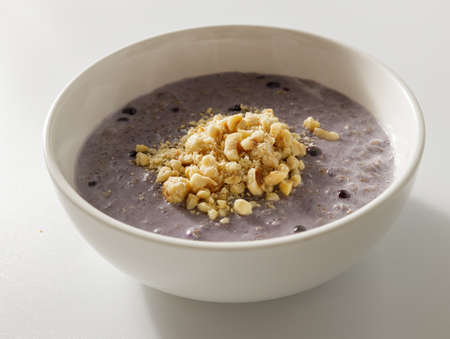 Lunch with muesli and asai blueberry smoothieの写真素材