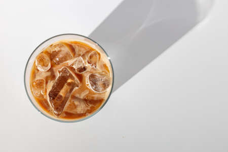 Close up of refreshing espresso beverage with milk flavorの写真素材