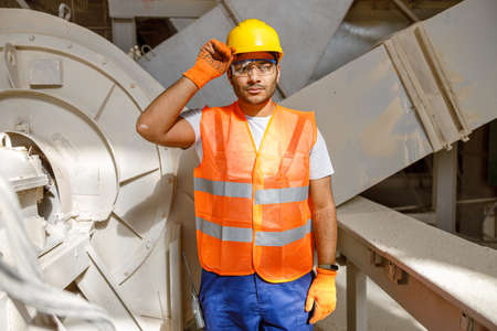 Experienced engineer working hard at construction industryの写真素材