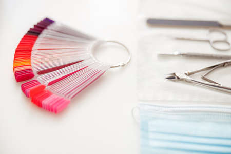 Working place in modern manicure nail salonの写真素材