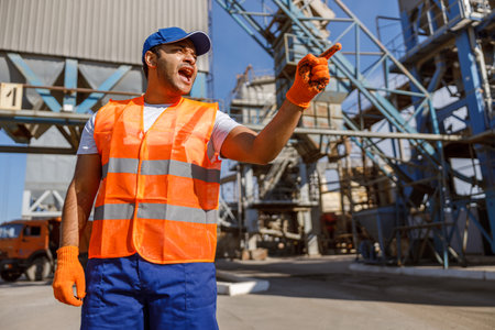 Experienced worker on his job at construction plant