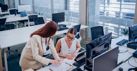 Collaboration is essential in a modern office workspace to foster creativity and productivityの写真素材