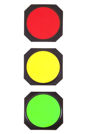 traffic lights concept isolated on white backgroundの写真素材