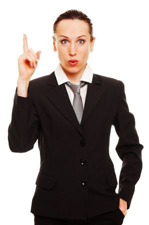 businesswoman have an idea. isolated on white backgroundの写真素材