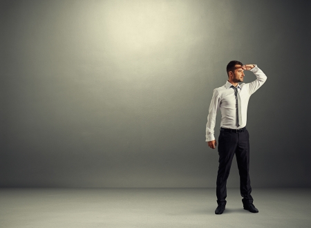 serious and thoughtful businessman looking forwardの写真素材
