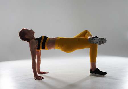 young rude sportswoman trainingの写真素材