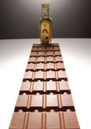 Chocolate and feeder of cognacの写真素材