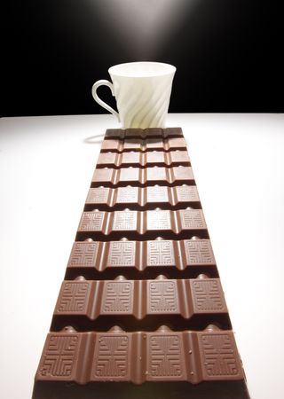 Big chocolate and coffee cupの写真素材