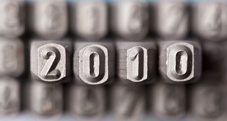 The word 2010 which has been laid out by letters of a fontの写真素材