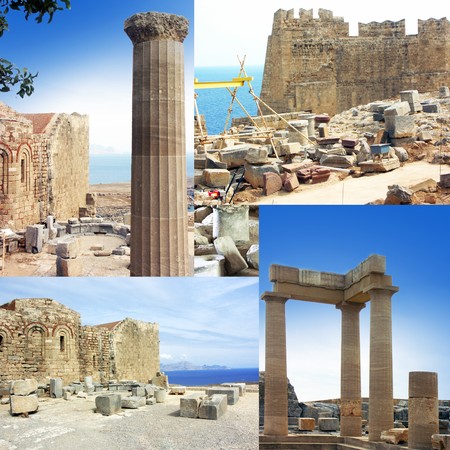 Greece, Rhodes, Lindos Acropolis.の写真素材