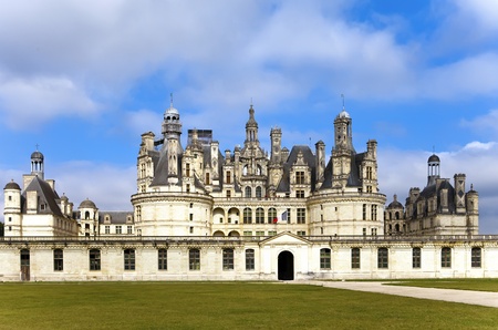 castle of a valley of the river Loire. France. Chambord castle (Chateau de Chambord)の写真素材