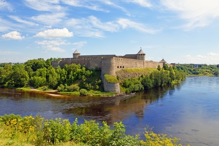 Ivangorod fortress at the border of Russia and Estoniaの写真素材