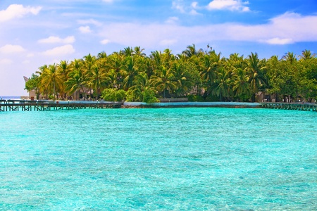 Island in ocean, Maldives