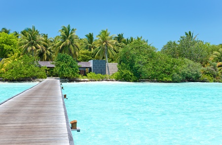 Wooden road over the sea の写真素材