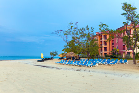 Empty beach early in the morningのeditorial素材