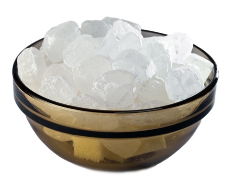 Bowl with white candy sugarの写真素材