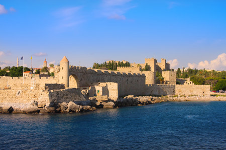 Greece. Rhodes. An ancient fortification round an old cityのeditorial素材