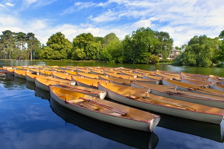 Boats on lake.の写真素材